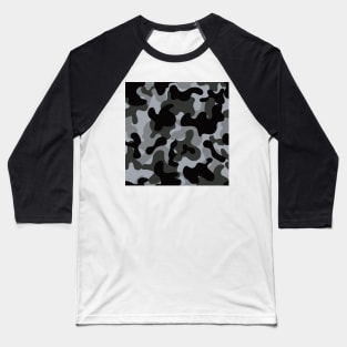 BLACK AND GRAY CAMOUFLAGE Baseball T-Shirt